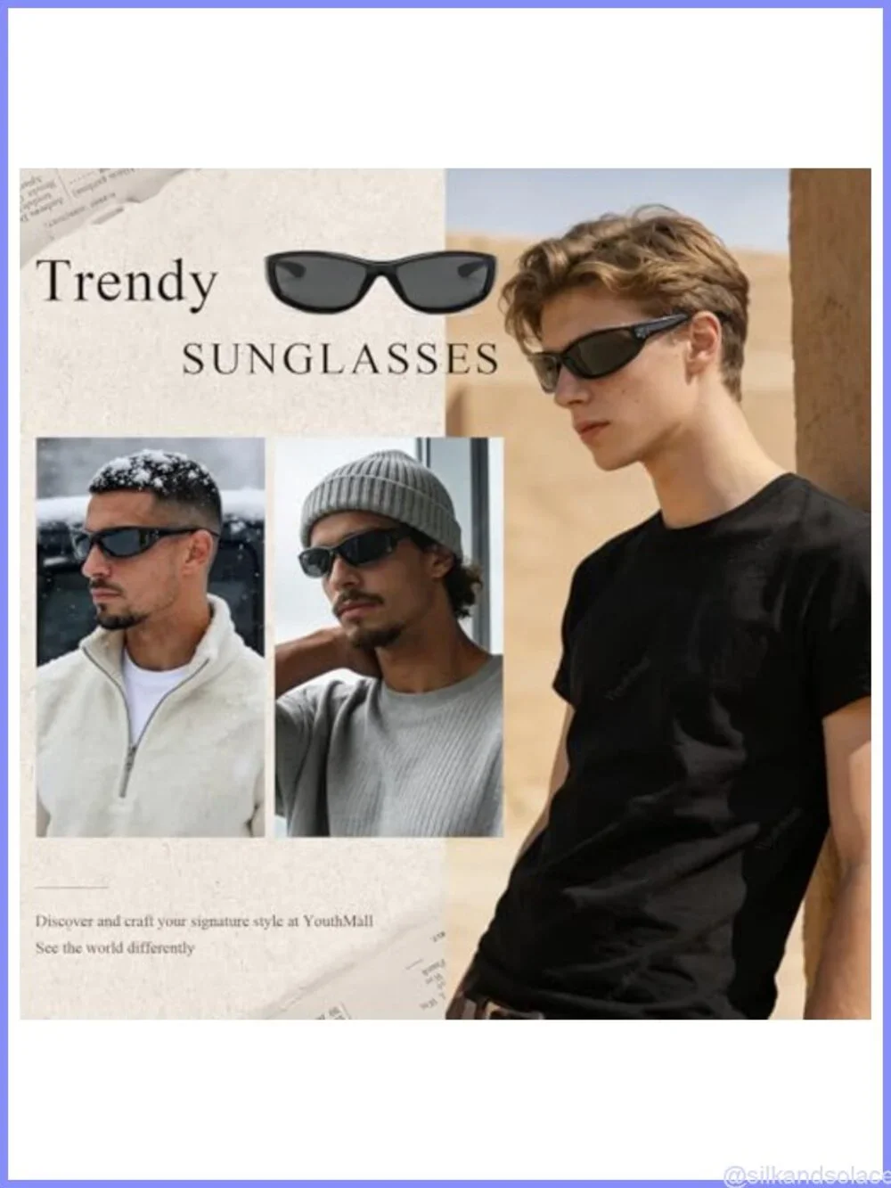 Y2K Wrap Around Sunglasses UV400 Oval Sport Shades 30g Lightweight